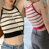 Women's Tanks Sexy Crop Tops Fashion Crewneck Sleeveless Vest T-Shirts Polyester Fibre Knit Tank Top Girls