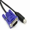 1,5 M USB 2.0 Type A à B KVM VGA Switch Câble USB 4pin + Adaptateur de convertisseur de moniteur d'imprimante d'imprimante d'imprimante d'imprimante VGA SVGA 15PIN PC