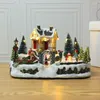 Figurines décoratines Décoration de Noël pour la maison électrique Lumineux Courte de paysage Ornement du paysage