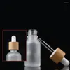 Storage Bottles Dropper Bamboo Cap 5ml 10ml 15ml 30ml 50ml 100ml Glass Essential Oil Reagent Drop Eye Liquid Pipette Bottle