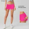 レディースショートパンツLU-650レディースヨガの衣装運動fiess wear hotty short girls Running Elastic Pants Sportswear Pockets Hot Shorts C240413