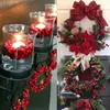 装飾的な花100-300pcsパール雄ししい人工花の小さなベリーウェディングパーティーギフトボックスクリスマスディーリースホームのためのチェリー