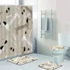 Shower Curtains Scandinavian Baby Dachshunds Curtain Set For Kid Bathroom Decor Nordic Doxie Sausage Dog Bath Mats Rug Toilet Accessories