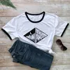 Koszulki damskie T-shirt Słońce i Księżycowe T-shirt estetyczne letnie graficzne kemping tee top moda dla kobiet przygoda