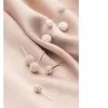 Studörhängen MloveAcc 925 Sterling Silver Pearls Ball For Women Simple Lady Exquisite Small Earring