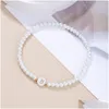 Beaded Designer Jewelry Classic Heart Diamond Shape A-Z Initial Letter Women Gold Chain Temperament 4Mm Stone Handmade Bracelet For G Dhm9B