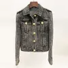 Giacche da donna Autunno/Winter Star Lion Head Botton Slimt Fit Denim Jacket