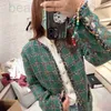 Women's Jackets designer Correct Edition~2023 Autumn/Winter New Silk Printed Lining Plaid Wool Blended Coat 9731 DHD5