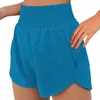 Aktiva shorts 2024 Kvinnors avslappnade yogabyxor Elastiska höga midjor Pockets Anti-Sweat Trousers Summer Byrable Pant Pantalones de Mujer