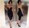 Short Black Cocktail Dresses High Quality Sweetheart Knee Length Midi Bodycon Women Wear Evening Dresses Party Prom Homecoming Dre9868971
