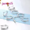 Hoop oorbellen 10 stks/lot 925 Sterling zilver hoog gepolijst geplaveid met Oostenrijkse cz voor bruiloftsjuwelen vrouwen diy