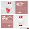 Hundkläder 1 Set Pet Dogs Saliv Thandel Hat Bowtie Kit Dekorativa tillbehör för Valentine Drop Delivery DHE9C