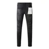 Brand viola di alta qualità24 marca viola graffiti jeans high street vernice sfilacciata