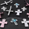 Charms 2/PCS Antique Multicolor Fashion Cross inlaid Rhinestone Hängen för DIY örhängen halsbandsarmband prydnadstillbehör