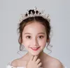 Bevroren prinses Crystal Crown Rhinestone Tiaras Legering Bridal Hoofdress Handmade Craft Hair Accessoires Kids Kran Women Garland2706074