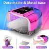 Dryers 96W Rechargeable Nail Lamp with Mirror Pad Cordless Gel Polish Dryer Pedicure Machine UV Light for Nails Wireless Nail LED Lamp