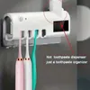 Toothbrush Sanitizer 1pc Smart Toothbrush Sanitizer Free Punching Wall Mounted Toothbrush Holder Automatic Squeeze Toothpaste Device 240413