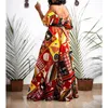 Dashiki Print Ankara 드레스 아프리카 여성 옷 여름 보헤미네, 섹시 V- 넥 Backless 슬릿 맥시 드레스 Kanga 의류 플러스 크기 240407