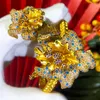Orecchini a pennello Missvikki Luxuria 3 pezzi set anello di braccialetto per donne feste da sposa per matrimoni graziose fiori lucidi da moda lady regalo 2024