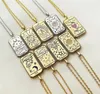 Creative Gothic Tarot Card Retro Women039s 16k Gold Plated Pendant Necklace Square Sun Moon World Love Couple Party Necklaces9425429