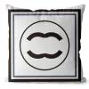 Oreiller de créateur outre d'oreiller en noir et blanc Logo Home Oreiller Cover Cover Decoration Cushion Pure Coton Coussin confortable 45 x 45 cm Core Détachable