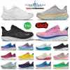 2024 CLIFTON 9 Bondi 8 Scarpe da corsa per uomini Scarpe da donna Casual People Free Designer Sneakers triplo Black Pink Bianco Mens Domande Allenatori sportivi da donna Outdoor