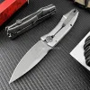 KS Manual 3440 Les George Innuendo Folding Knife 3.27" Titanium Coated Blade Stainless Steel Handles Self Defense Tactical EDC Tool