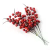 Декоративные цветы Рождественский орнамент сосна конус красный фруктовый ветвь творческий искусственный цветок