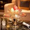 Tallrikar Sunchamo Fruit Tray Home Living Room soffbord Roterande godislåda Snack Storage Light Luxury Crystal Glass Tall Decore presenter