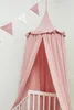 100% Cotton Crib Kids Room Deco Baldachin med frill sänggardin tak för plantskola240327