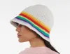 Hink hatt vintage färgglad virkning stingy brim hattar regnbåge stickade hattar kvinnor sommarelasticitet4161188