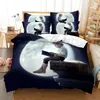 Bedding Sets 3D Printed Starry Sky Set Landscape Themed Linen Cartoon Child Down 2/3 Full Size