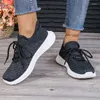 Casual Shoes Mesh Low Heel Women's Sneakers Lace-up Adult Ladies On Sale 2024 Fashion Sewing Solid Spring Vulcanize