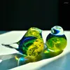 Dekorativa figurer Europa Style Crystal Glass Birds Arts Crafts Colored Glaze Birdie Animal Miniatures Wedding Presents