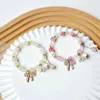 Charm Armbänder weiße Blume Perlen Armband Gradient Bug exquisites Handketten frische Hanfu -Accessoires Glücksgeschenk
