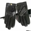 Fem fingrarhandskar Halv Palm Glove -nitstift Street Fashion Driving Guine getläderkvinnor Korta vantar G599 220112 Drop D DHS94