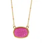 Pendant Necklaces Resin Oval Druzy Necklace Gold Color Chain Drusy Hexagon Style Luxury Designer Brand Fashion Jewelry For WomenPe4109834