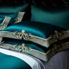 Bedding Sets 4Pcs/6Pcs Embroidered Bed Linen Euro Solid Duvet Cover 220x240 Sheets Set Luxury Quilts Cotton Pillow Case