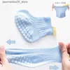 Barnstrumpor Lawadka 0-24m Baby Boys and Girls Socks Summer Mesh Thin Newborn Socks Non Slip Pure Cotton Preschool Baby Socks Q240413