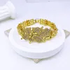 Italienisch 18K Gold plattiert Schmuck Set Quadratische Frauen Blatt Halskette Ohrringe Armband Ring 4pcs Hochzeitsfeierzubehör 240402