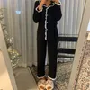 Home Clothing Light Pajamas Women'S Winter Sleepwear Set Korean Version Of Ins Style Cute Long Sleeve Trousers Female Loungewear