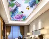 Wallpapers 3d Bedroom Wallpaper Custom Po Beautiful Purple Rattan Butterflies Ceiling Murals Wall For Walls 3 D