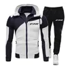 Men's Tracksuits 2024 Men FJR 1300 Motorcycle Spring And Autumn Diagonal Zip Pullover Hoodie Tracksuit Hooded Pants Sportswear Suit