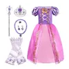 Sukienka Roszpunki dla dziewcząt Summer Princess Costume Dzieci fantazyjne urodziny Halloween imprezowe ubrania splątane sukienki 38t 240413