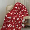 Dekens Kerstmis gooit sneeuwvlok dubbelzijds geprinte gezellige fleece quilt 2024 Kerstwinter warme pluche deken voor een bankje