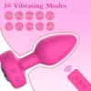 10 modos de vibración Vibradores de tapón anal Vibradores inalámbricos Massaje de próstata masculino Masaje para adultos Toyes sexuales 240409