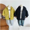 Jackets Children Coat 2024 Spring Autumn Fashionable Jacking Boys and Girls Hooded 캐주얼 한 단순한 단색 어린이 느슨한 드롭 배달 B OTXVJ