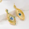 Dangle Earrings GEEZENCA S925 Silver 5A Zircon Eye Shaped For Women 18K Gold Italian Craft Chic Luxury Earring 2024 Gift