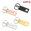 Anillos Al por mayor 10pcs/lote Keychain en blanco Keychains de acero inoxidable para pareja Regalo DIY Código personalizado Nombre de texto de mujeres