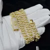 Colares pendentes de 10 mm de moissanita Chain cubano Redução Round Round Brilliant Cut 10k 14k Gold Soll Gold Link para homens Mulheres Drop Deliver